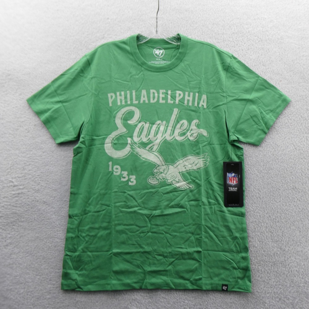 47 Brand Shirt Mens Medium Philadelphia Eagles Green Short Sleeve Cotton NFL